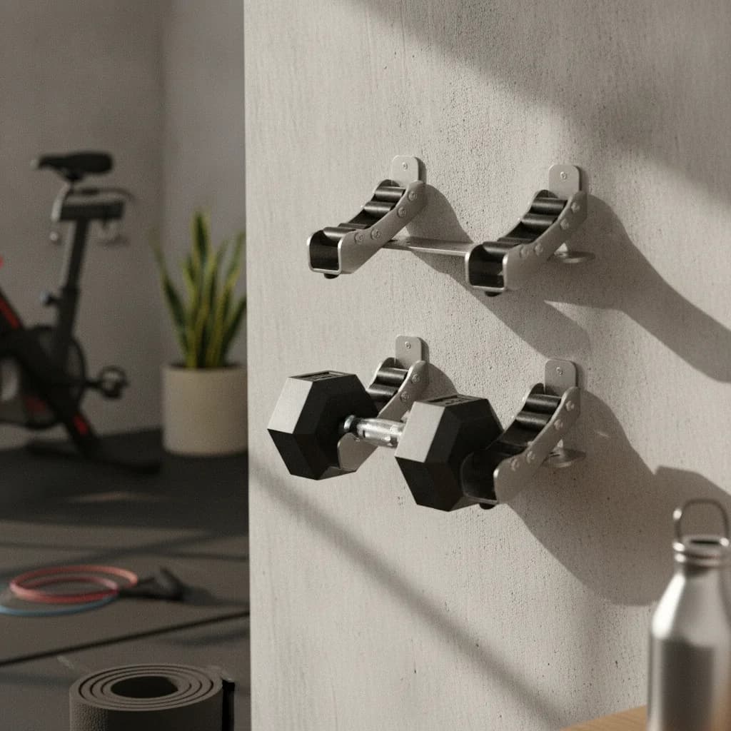 Dumbbell Holder with Roller Cradles Compact Dumbbell Holder Free Weight Rack Long-Lasting Equipment Scratch-Resistant
