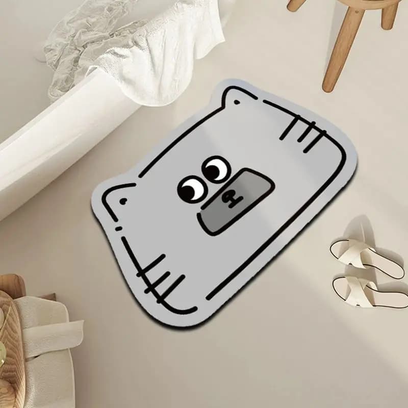 VIKAMA Shaped Cartoon-Style Doormats, Water-Absorbent, Quick-Drying, Non-Slip Bathroom Mats, Entryway Rugs, Home Decor
