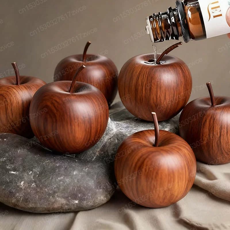 Diffusore di aromi di olio essenziale di mela in legno d'acero Grano di legno naturale Auto Home Hotel Decor Regalo Deodorante per ambienti Diffusore di olio essenziale