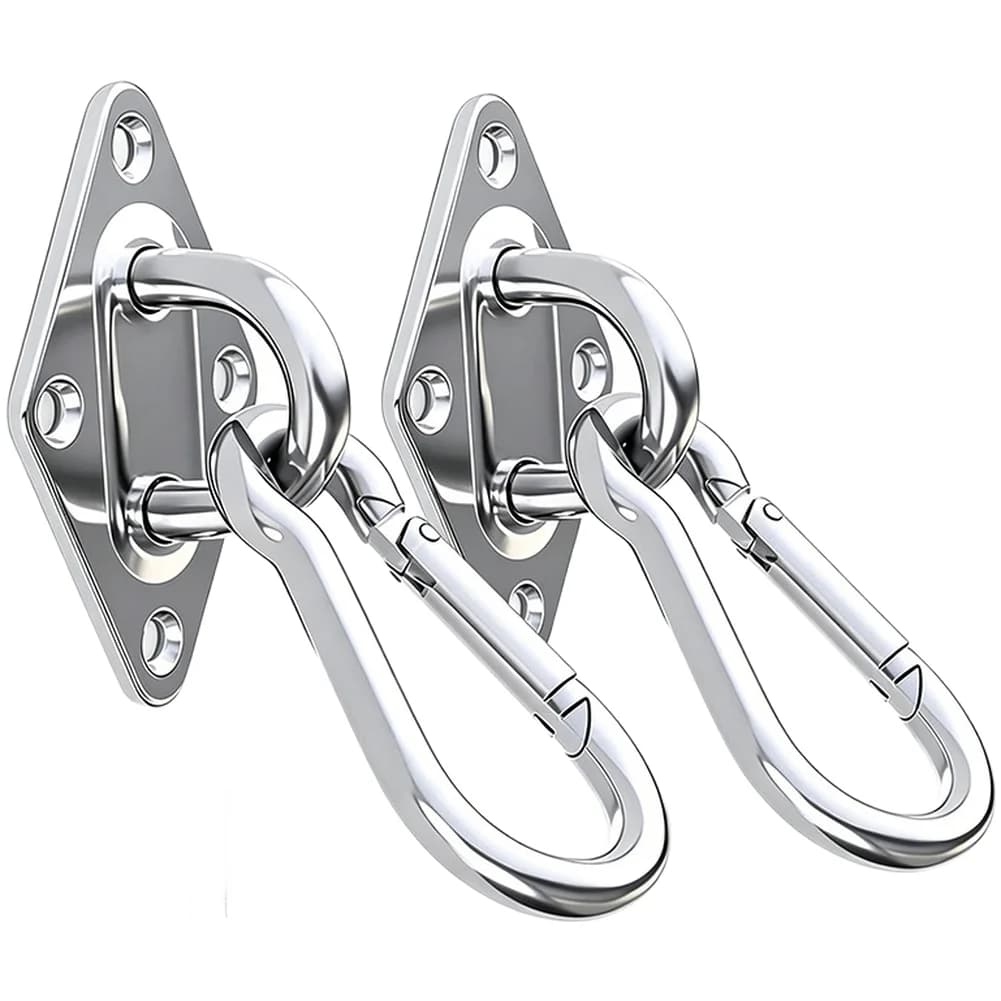 2Pcs Diamond-Shaped Stainless Steel Mounts Hardware Staple Hooks With Screws For Swings,Hammocks,Punching Bags Sport Accessories
