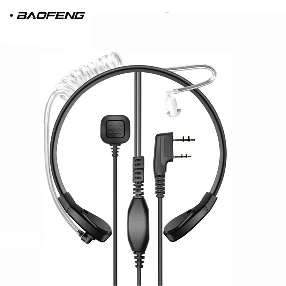 Auricolare con tubo acustico ad aria per walkie talkie Baofeng Radio K Port Auricolare PTT con microfono per UV-5R 888s Auricolari Auricolare