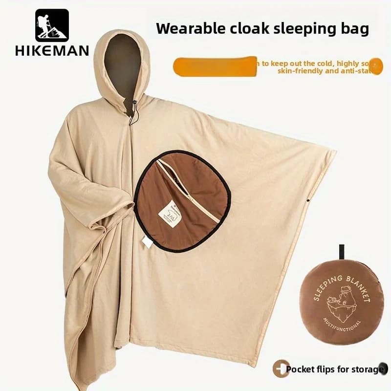 Multipurpose poncho bag Adult camping fleece travel cover Hot and cozy outdoor adventure