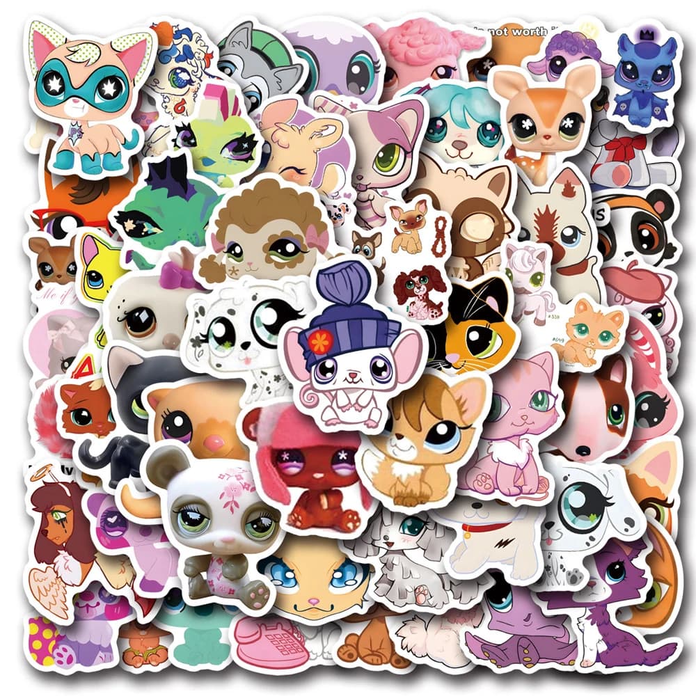 10/30/50/110pcs Del Fumetto Littlest Pet Shop Adesivi Gioco Decalcomanie Anime Decalcomanie Del Computer Portatile Del Telefono Bagagli Da Viaggio Decorazione adesivo giocattoli