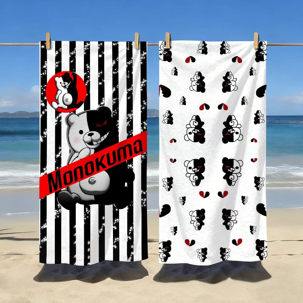 Simpatico asciugamano da gioco D-Danganronpa M-Monokuma, morbido, ideale come regalo per viaggi, palestra, doccia, campeggio, sport, ad asciugatura rapida, grande, per la spiaggia
