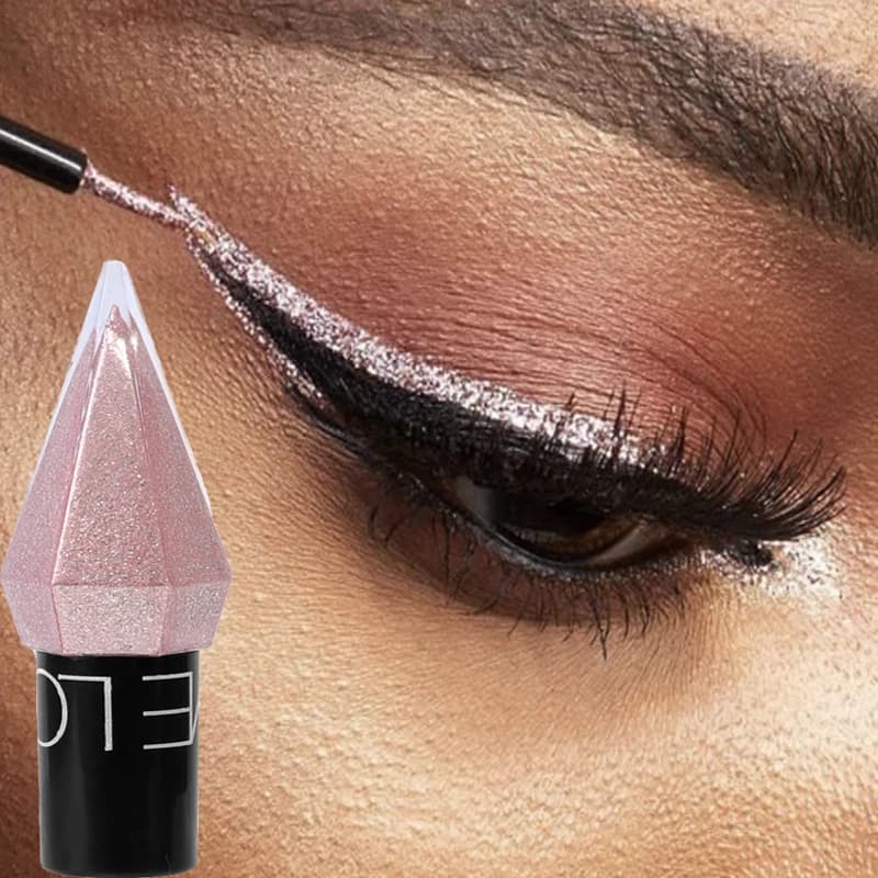 Diamond Shiny Pink Eyeliner Eyeshadow Stick Waterproof Silver Rose Gold Color Glitter Sequins Eyeliner Cosmetics For Korean Makeup