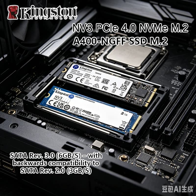 Kingston NV3 A400 M.2 2280 Internal SSD,120GB-2TB High Speed SATA NVMe Solid State Drive For Laptop & Gaming Desktop PC Upgrade