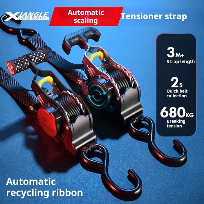 Tenditore per cinghie di fissaggio pesanti, per campeggio fuoristrada, cinghie automatiche retrattili per il trasporto merci, fascia di trasporto