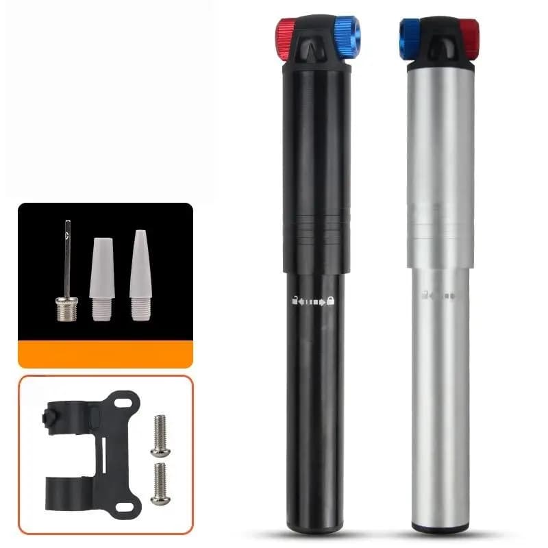 Set di 1 mini pompa ad aria portatile con ugello americano e francese per biciclette da montagna e da strada, pompa ad aria manuale