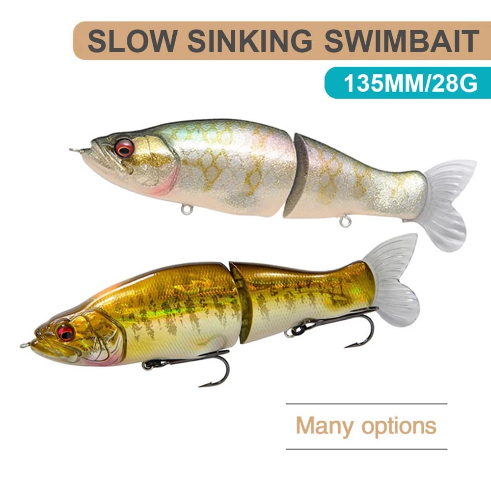 13.5cm 28g esche da pesca Slow Sinking Swimbait Wobbler Joint Bait artificiale Hard Bait Jerkbait accessori per la pesca Bass DJY100