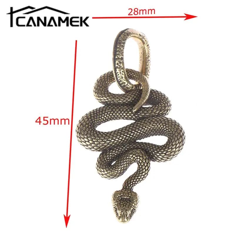 1pc portachiavi fatto a mano in ottone metallo a forma di serpente portachiavi moda animale portachiavi ciondolo borsa