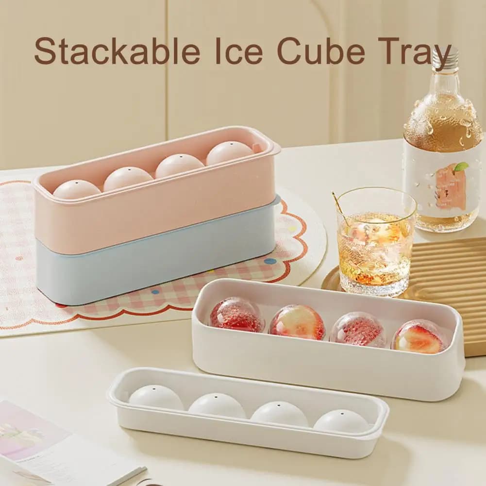 Ice Tray with Lid Flexible Ice Cube Mold Flexible Ice Cube Tray with Lid Easy Release Stackable Mold Odor-free for Whiskey