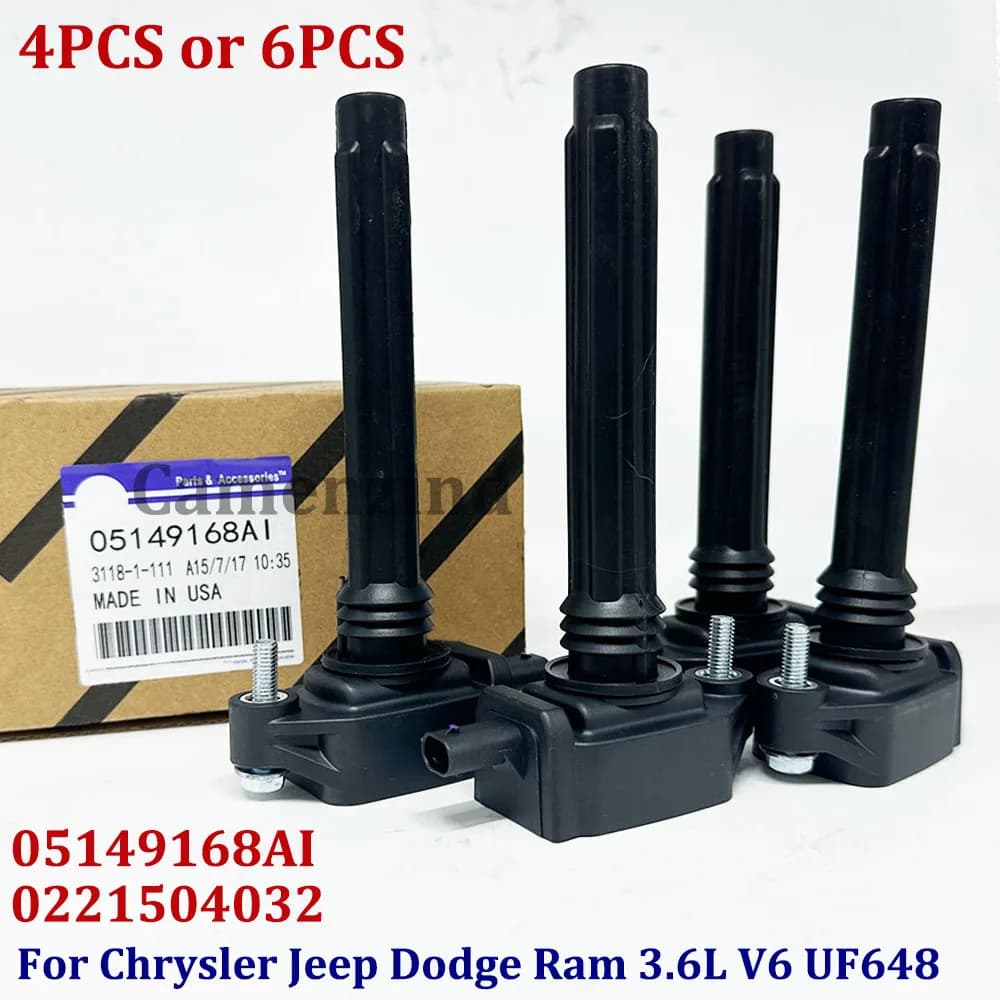 4/6 pezzi bobine di accensione OEM 05149168AI 55000827AB 5149168AI 0221504032 UF648 per 2011-2024 Dodge Chrysler RAM Jeep 3.6L V6