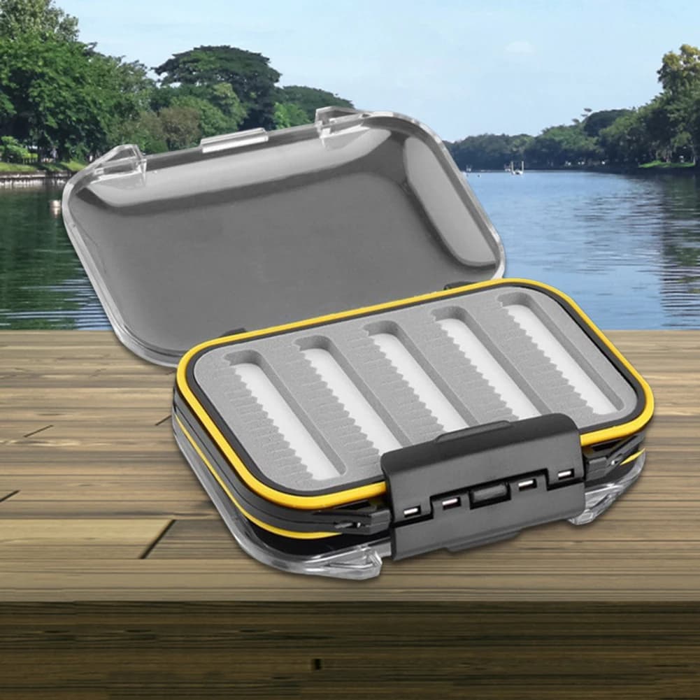 Portable Fishing Lure Box Double-sides Fishing Tackle Boxes Plastic Lightweight Practical for Saltwater Fishing Gear Accessories