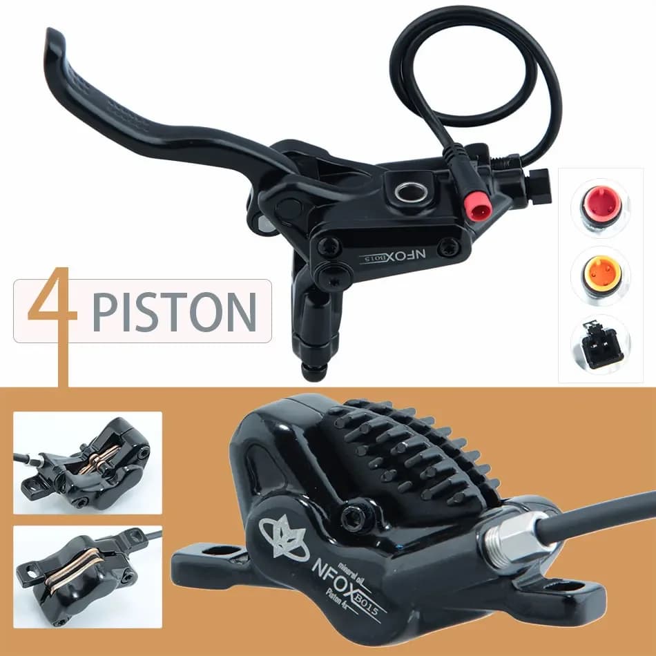 NFOX B015 Freno idraulico a disco a 4 pistoni E-bike Pieghevole Mountain Bike Bicicletta Spegnimento Scooter elettrico Pinza leva maniglia
