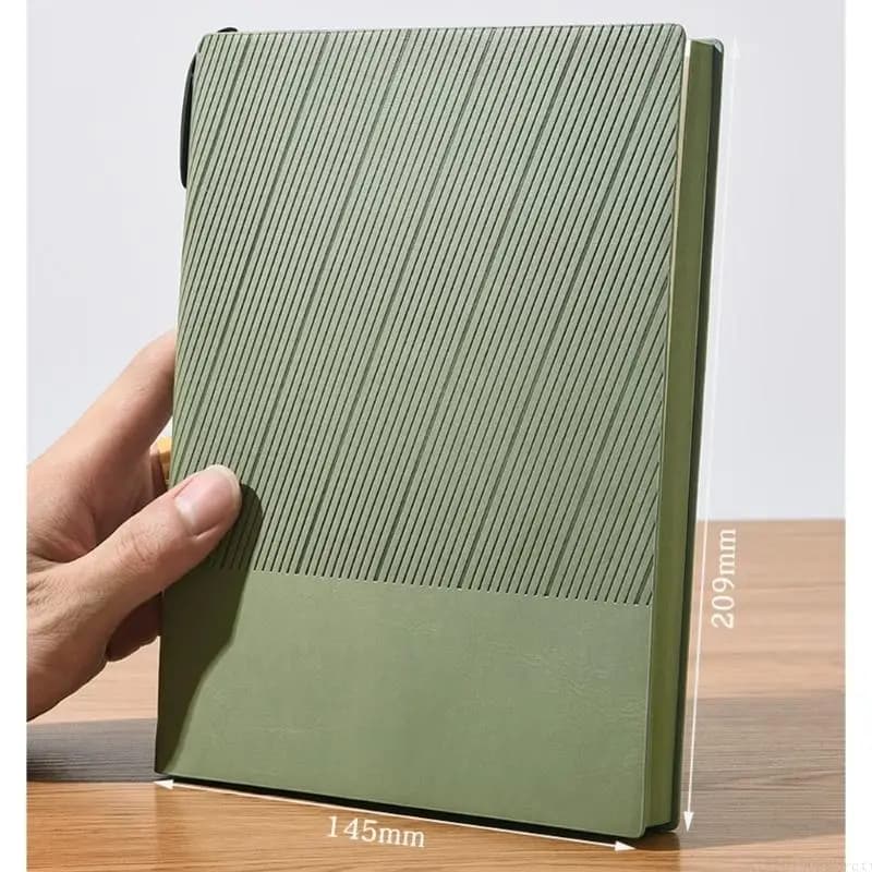D5BB Business Notebook with Side Pen Slots 200 Sheets Lined PU Leather Journal For Daily Journaling Note Taking 7.9x5.8Inch
