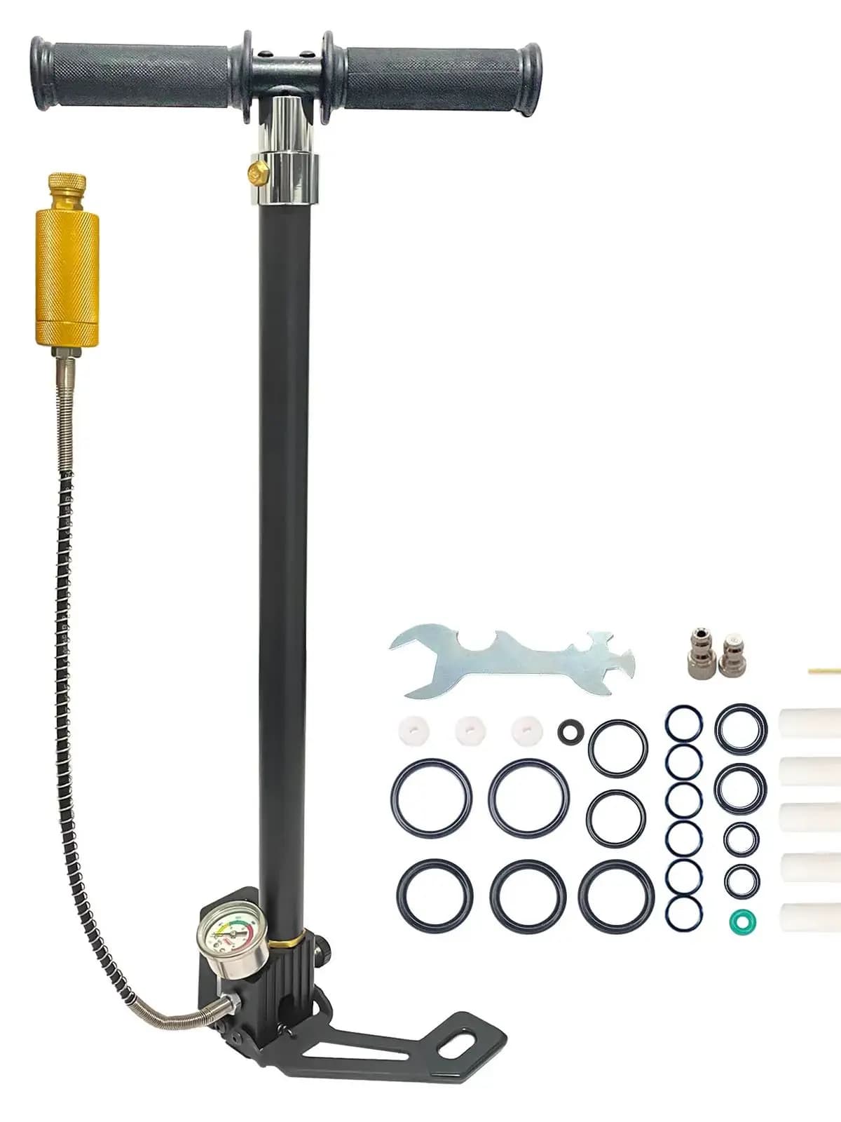 NUOGE 30mpa 4500Psi 4 Stage PCP Pompa A Mano Compressore D'aria Ad Alta Pressione 300bar Azionato HPA Serbatoio di Caccia Auto bicicletta