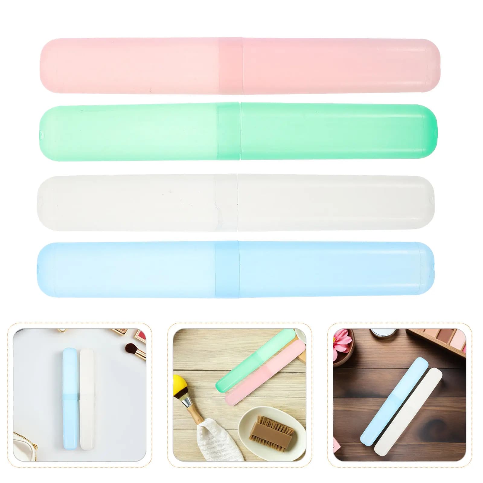 Set da 16 Pezzi: Custodia Protettiva Portatile per Spazzolino da Viaggio, Contenitore Singolo Compatto in Plastica per Dentifricio, Ideale per Campeggio e Viaggi