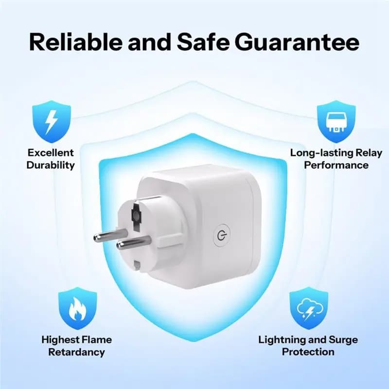 DT51 for Matter over WiFi Smart Plug with Power for Energy Monitoring EU Plug Remote Control Voice Control for Home