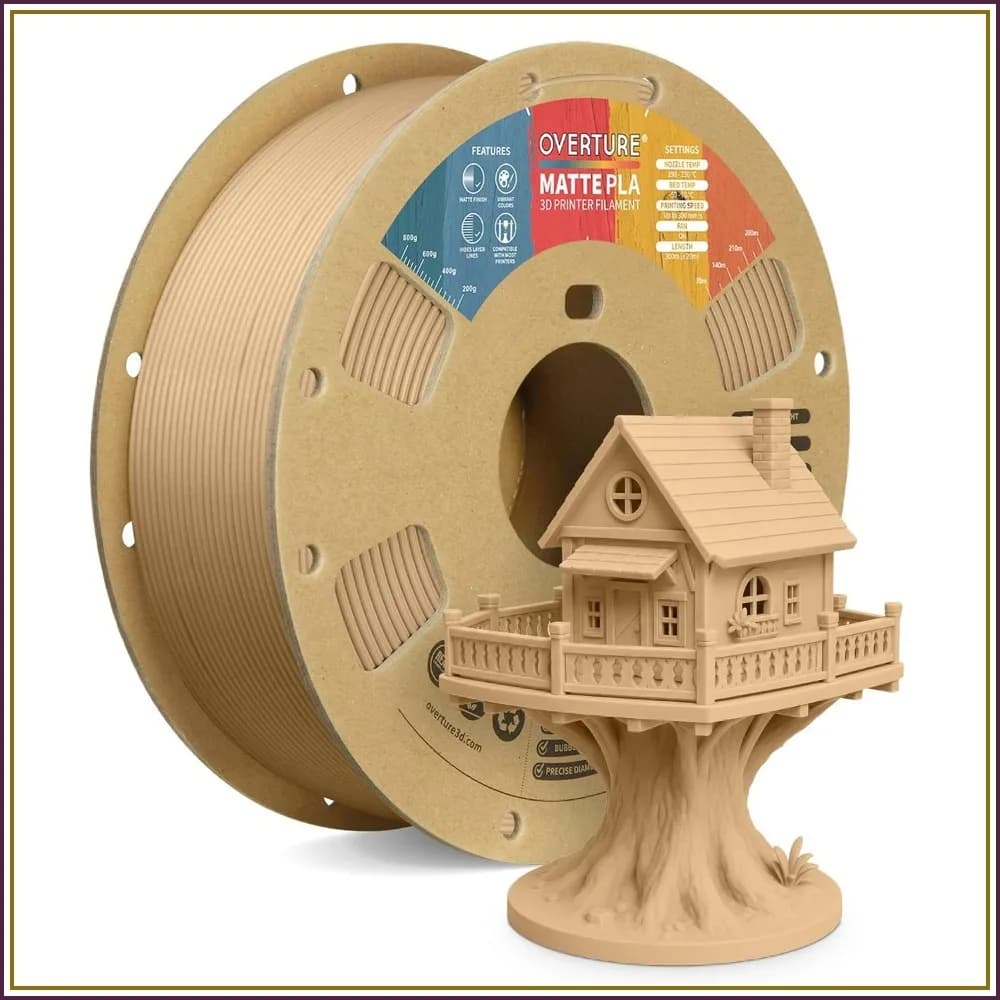 Matte PLA 1.75mm 3D Printer Filament, 1kg Spool, Low Warping, High Precision, Fit Most FDM Printers