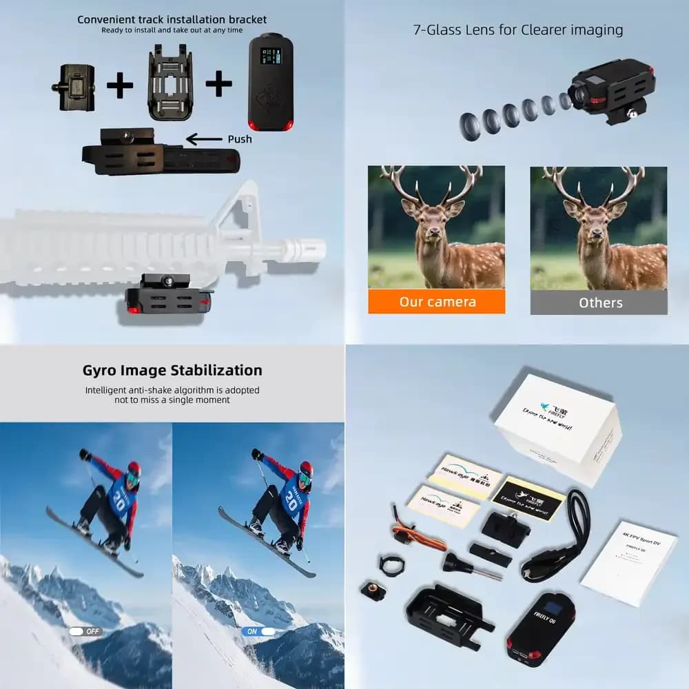 Customizable 2.5K 1080P 30 60FPS Mini Outdoor Action Camera CMOS for Wildlife Portable Hunting Shooting Trajectory Record