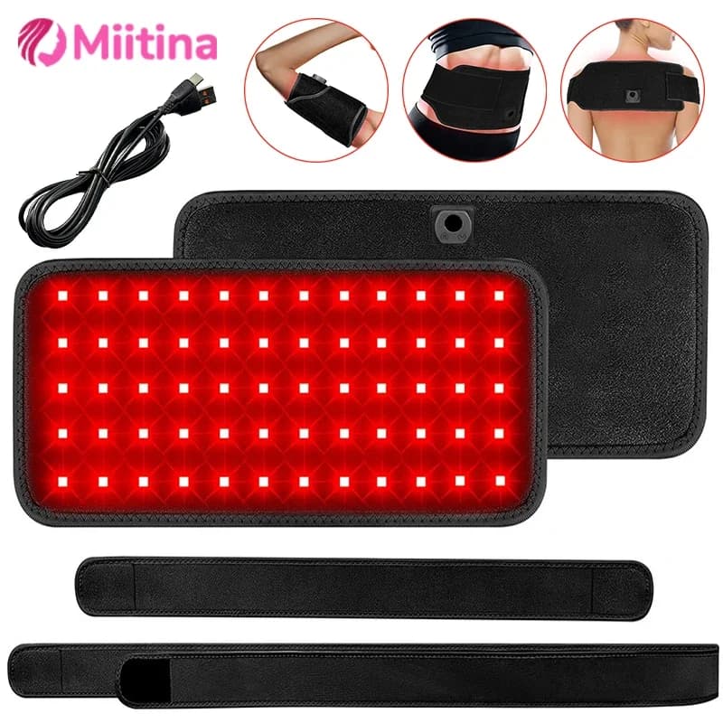Cinghia rilassante USB a luce rossa, luce quasi infrarosso da 660 e 850 nm, allevia i muscoli, vita, collo, spalla, mano, polso, mentoniera, assistenza sanitaria