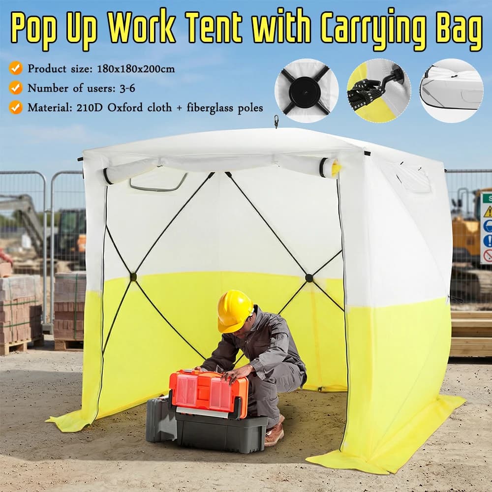 Ricovero d'emergenza portatile impermeabile e resistente 180x180x200cm con borsa per il trasporto per piscina, campeggio, lavoro all'aperto