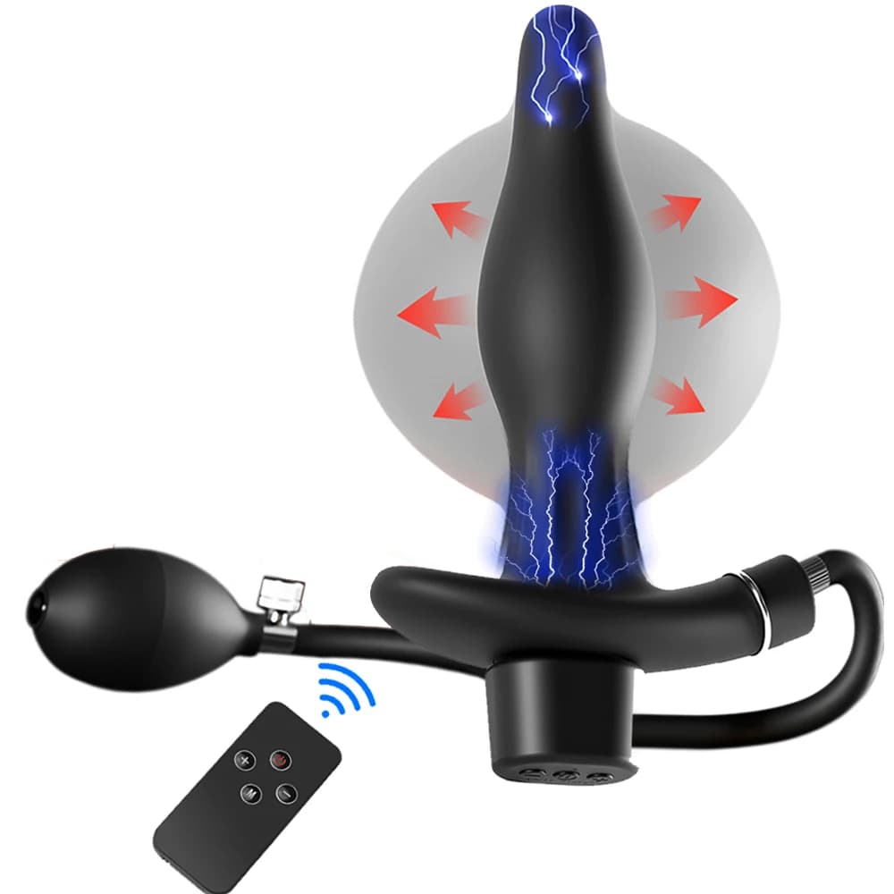 Vibrazione a 10 frequenze Prostata Bead Gonfiaggio Enorme Plug anale Orgasmo elettrico Masturbazione Massaggiatore Prodotto del sesso Butt Plug SexToy