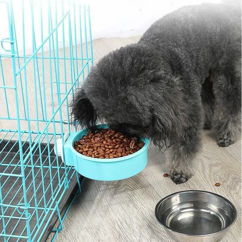 Ciotola per Cani e Gatti in Acciaio Inossidabile da Appendere, Anti-Ribaltamento, Montabile su Gabbia, per Cibo e Acqua, Accessori per Animali Domestici