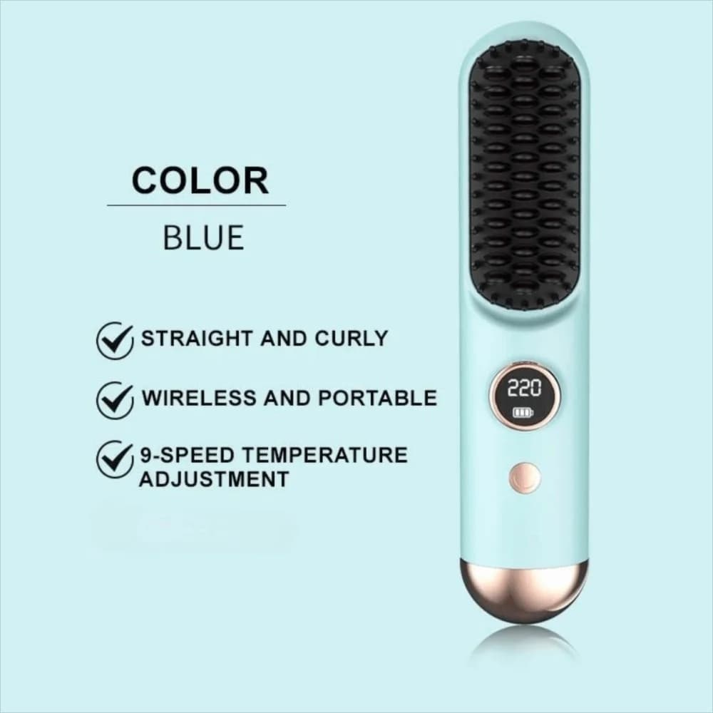 Spazzola per lisciare i capelli elettrica con 9 impostazioni di temperatura Protezione antiscottatura 120-220C ° Pettine riscaldante Display LCD ricaricabile