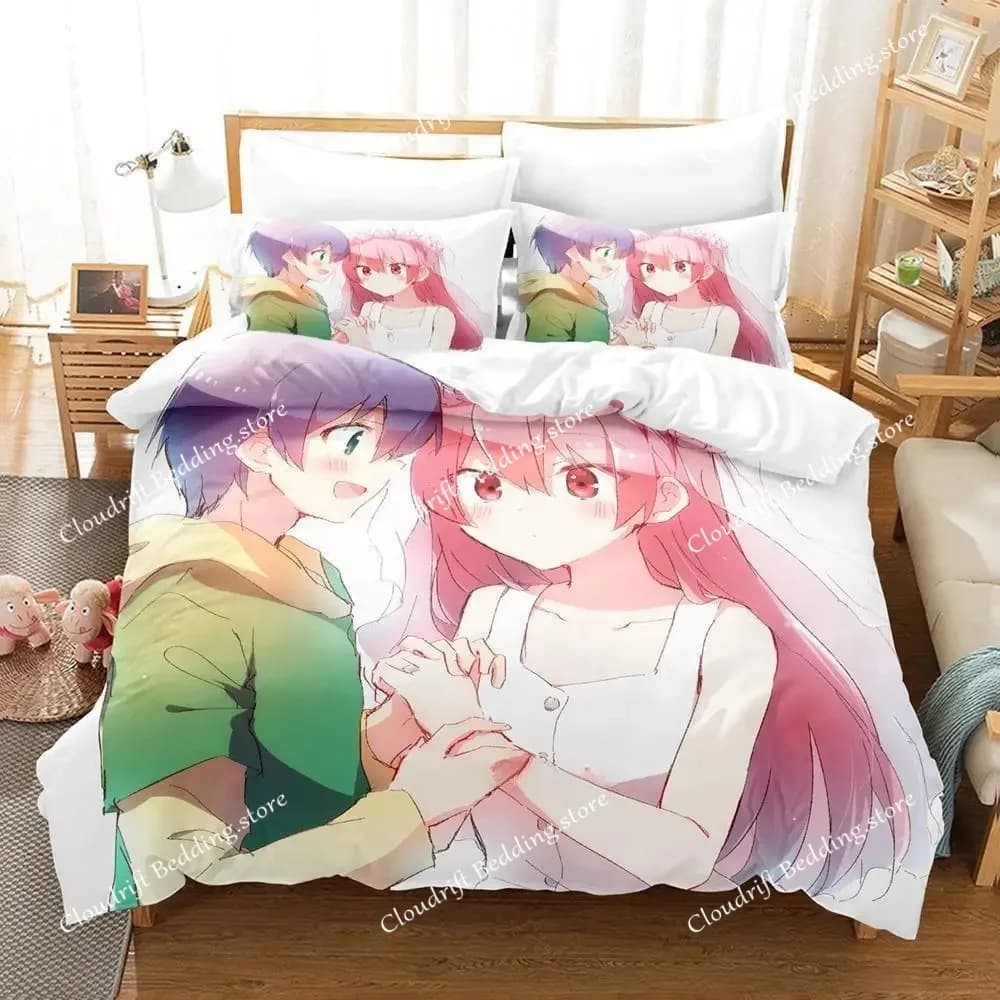 Set di biancheria da letto Anime Tonikaku Kawaii Tsukasa Tsukuyomi, set letto singolo, matrimoniale, queen size, king size, per adulti e bambini, set copripiumino per camera da letto