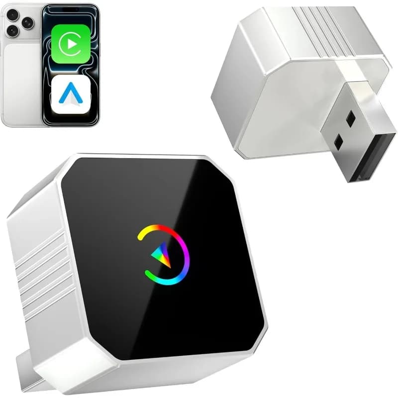 Wireless CarPlay Adapter AI Smart Box for IOS & Android Auto, 2-in-1 Plug and Play, Wired to Wireless, Fast Auto-Connect