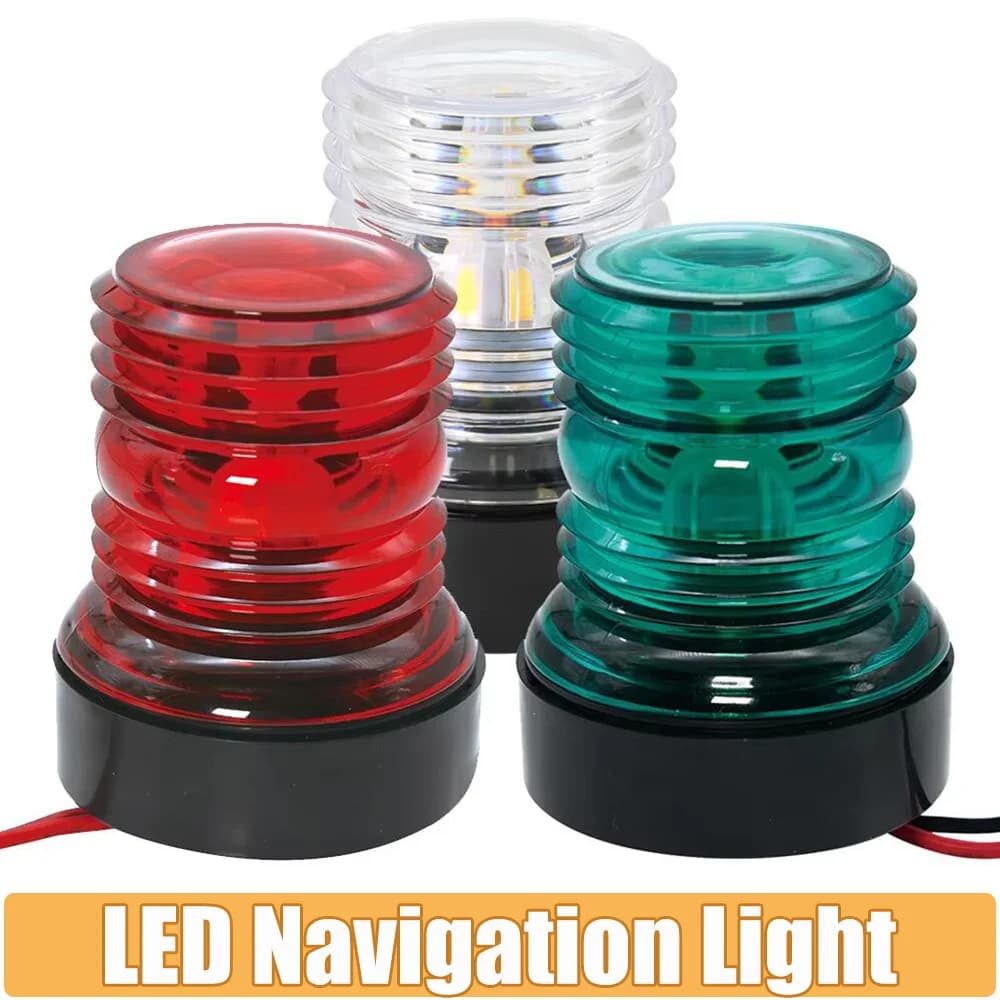 Luce di navigazione a LED 12V Luce rossa verde bianca Luce impermeabile per yacht per barche marine Luce di ancoraggio di navigazione 360 gradi a tutto tondo