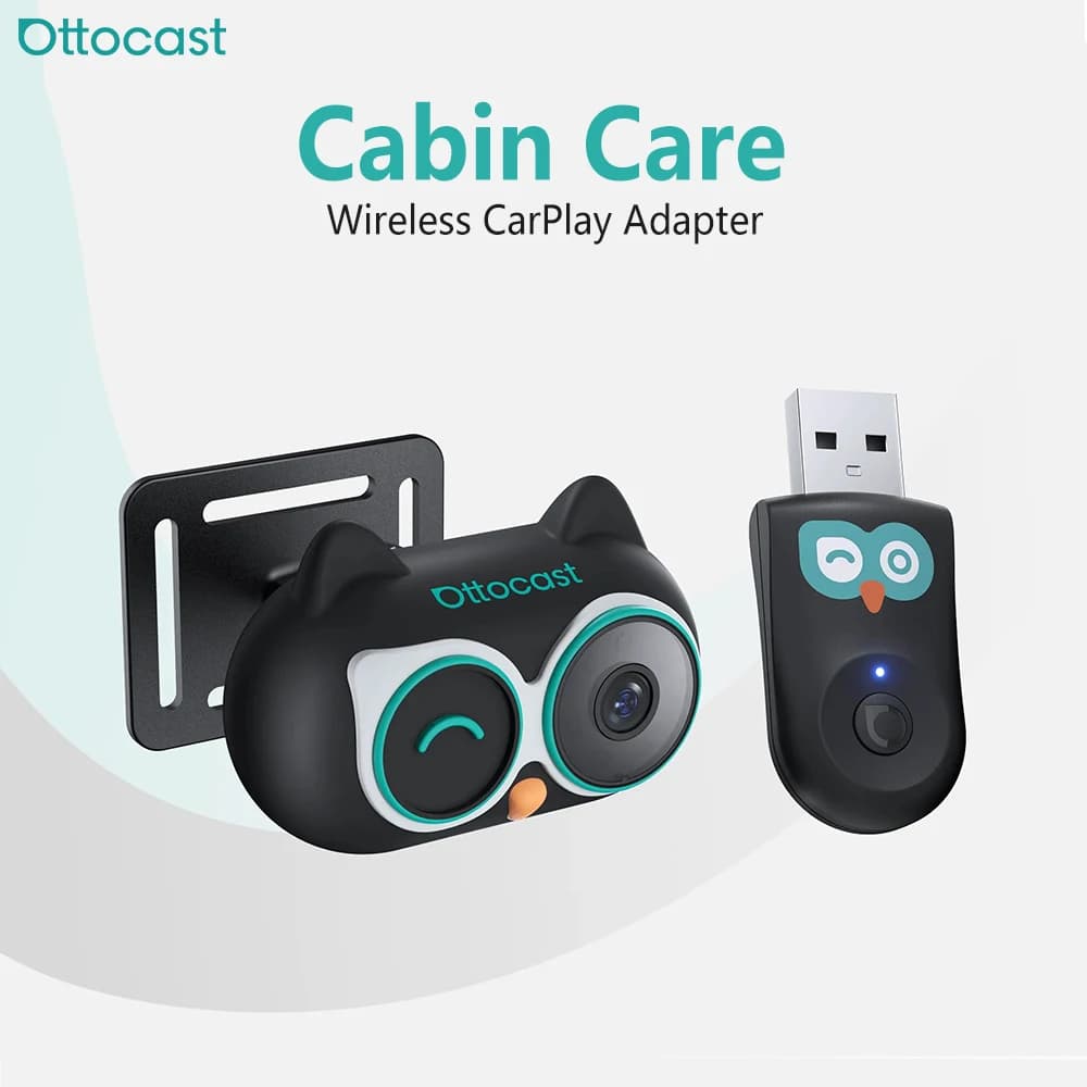 Ottocast Cabin Care Adapter CarPlay Wireless Back Seat Camera for Pets Car Accessories for Hyundai Benz VW Toyota
