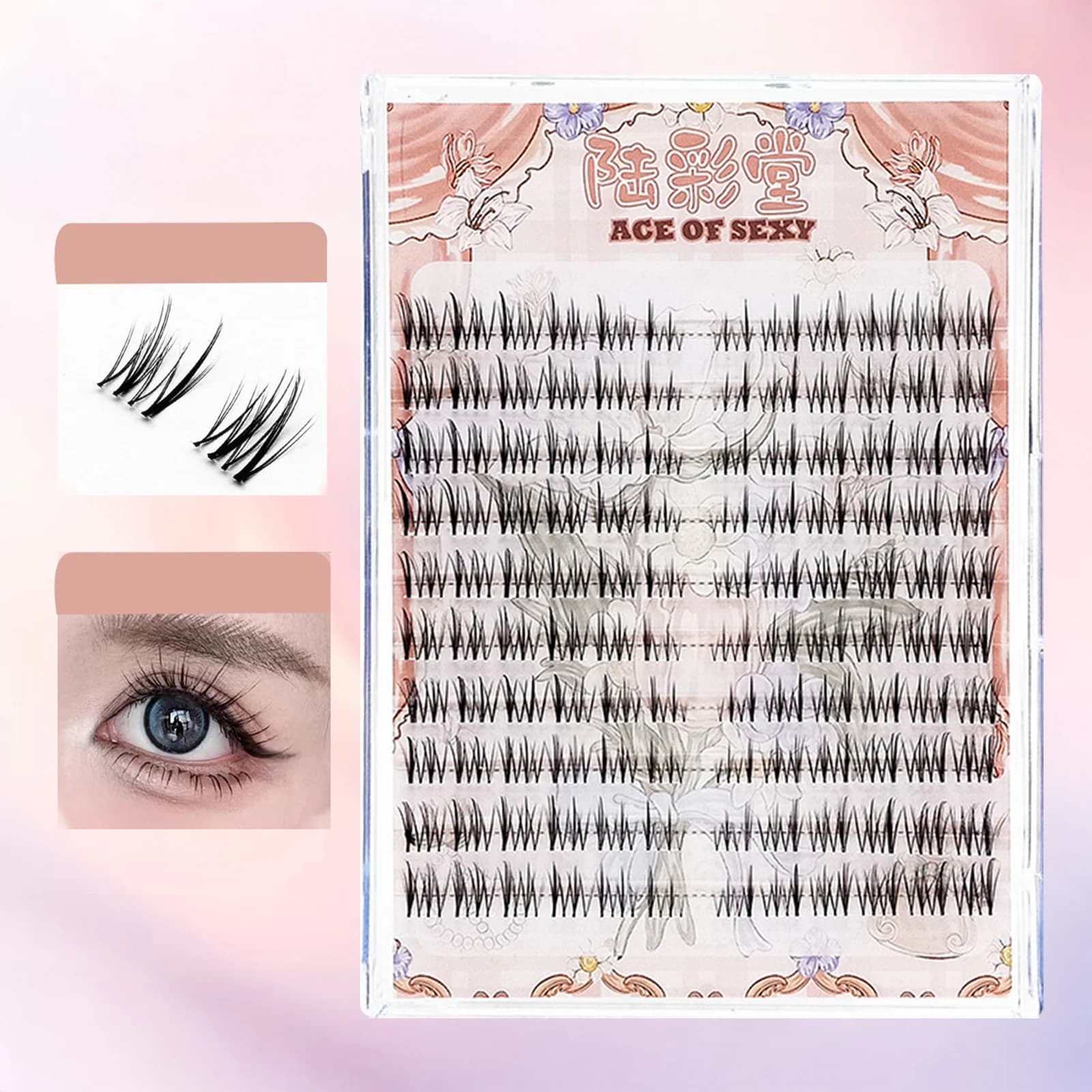 False Eyelashes 10 Rows Of Large Capacity Vivid Ultra-lightweight Eyelash Extension Diy Volum Natural Lash Clusters Daily Makeup