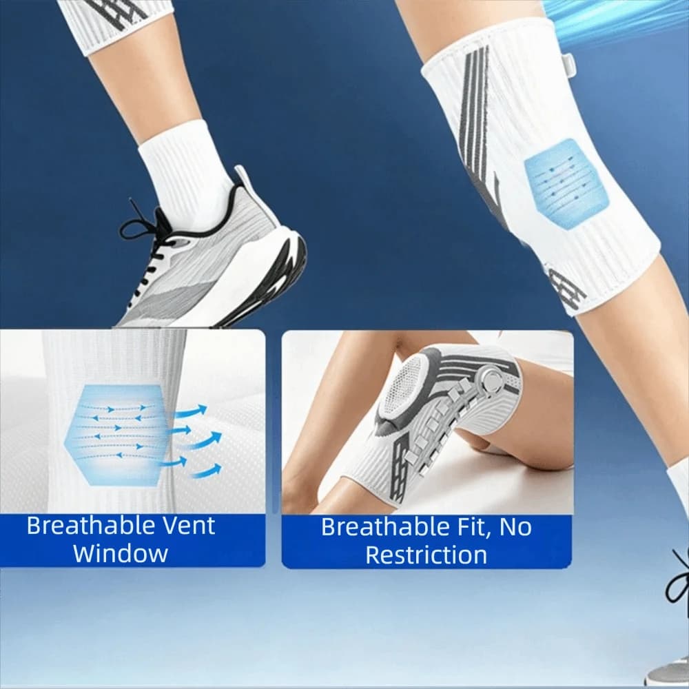 Ginocchiere Professionali Regolabili con Manopola, Supporto Elastico Antiscivolo per Ginocchio, Ginocchiera Sottile con Supporto a Molla per Basket