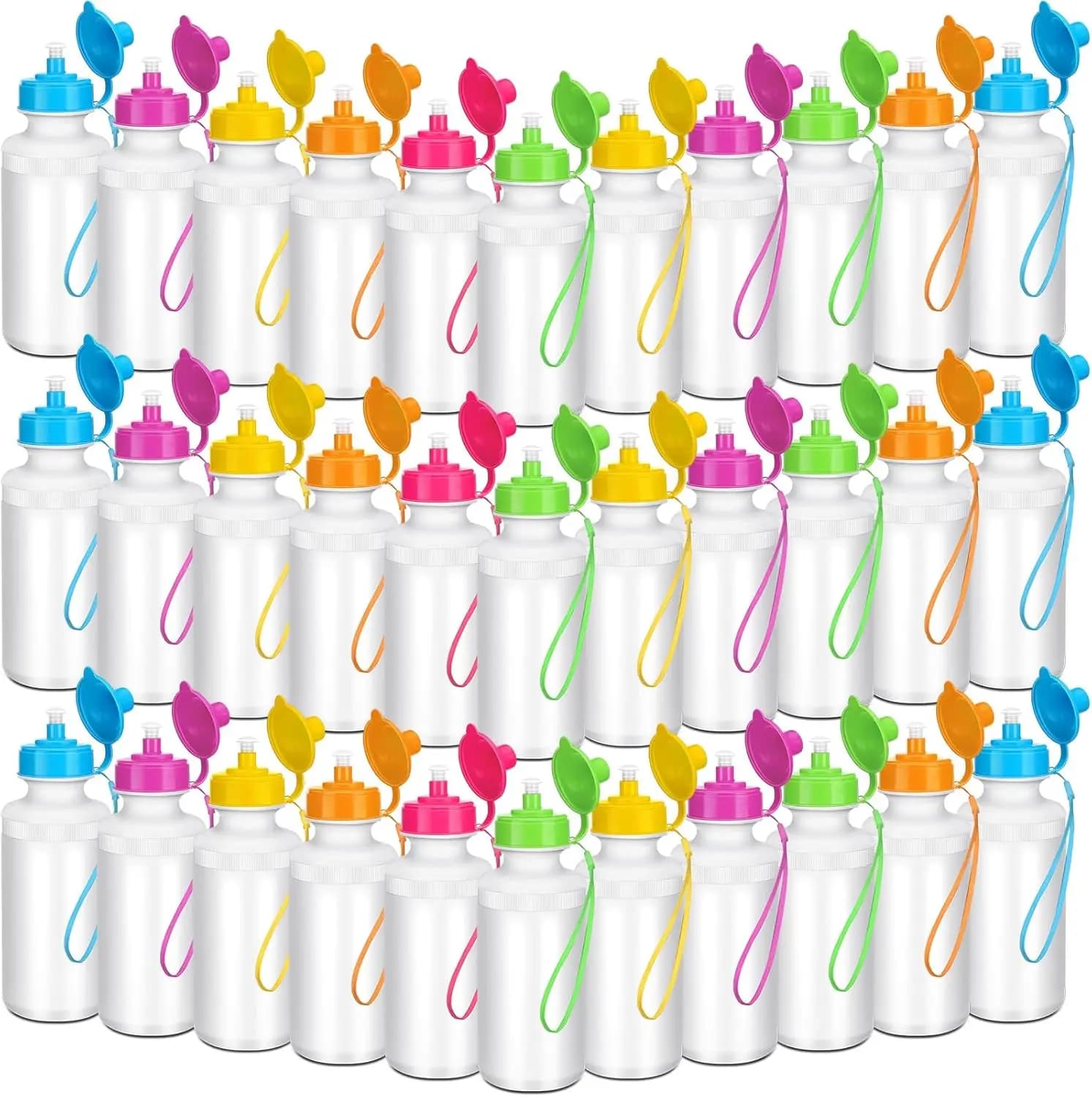 72 Bottiglie d'Acqua Sportive Riutilizzabili con Cordino, Bicchieri in Plastica da 20 oz Personalizzabili per Regali di Squadra