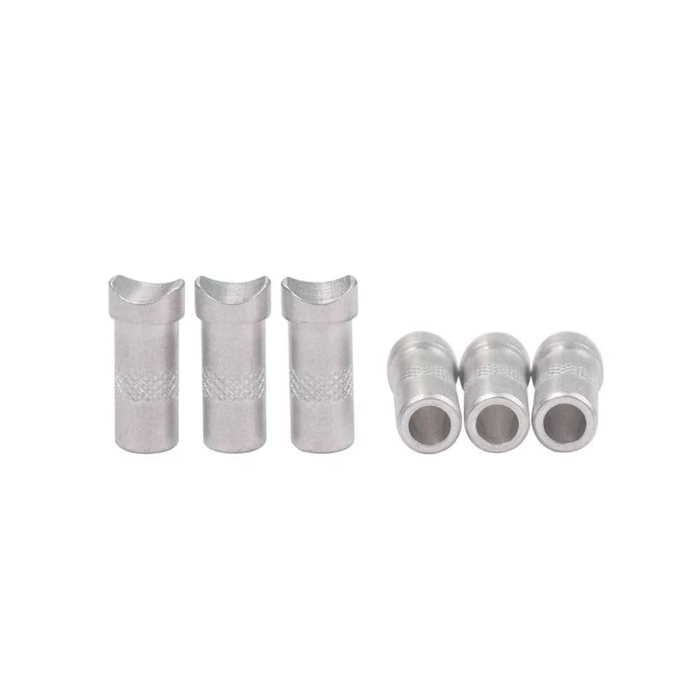 100 pz. Nock a luna in alluminio per frecce, per aste da 7,6 mm (diametro interno) e 8,8 mm (diametro esterno), accessorio per tiro con l'arco, caccia e tiro al bersaglio