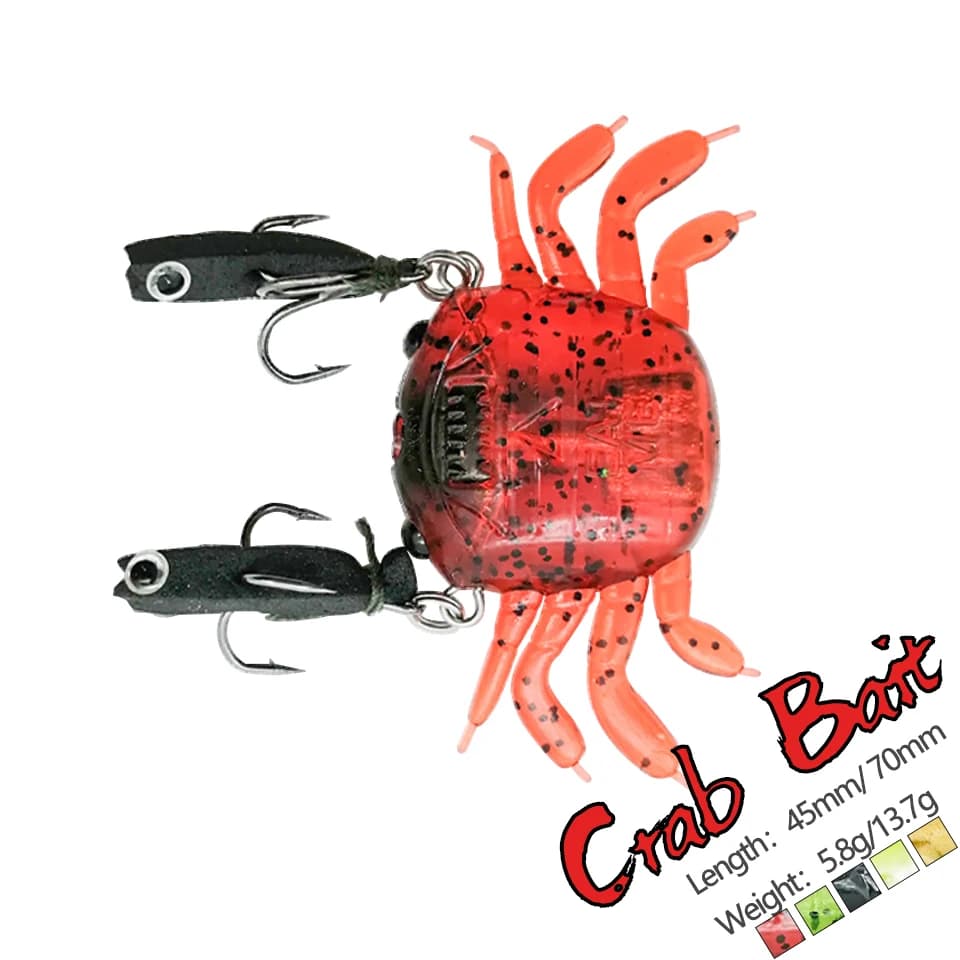 1 Pz 5.8G/13.7G Simulazione Artificiale Esca di Granchio Morbido 3D Manovella In Silicone Esca di Nuoto Granchio A Dondolo Realistico Mare attrezzatura da pesca
