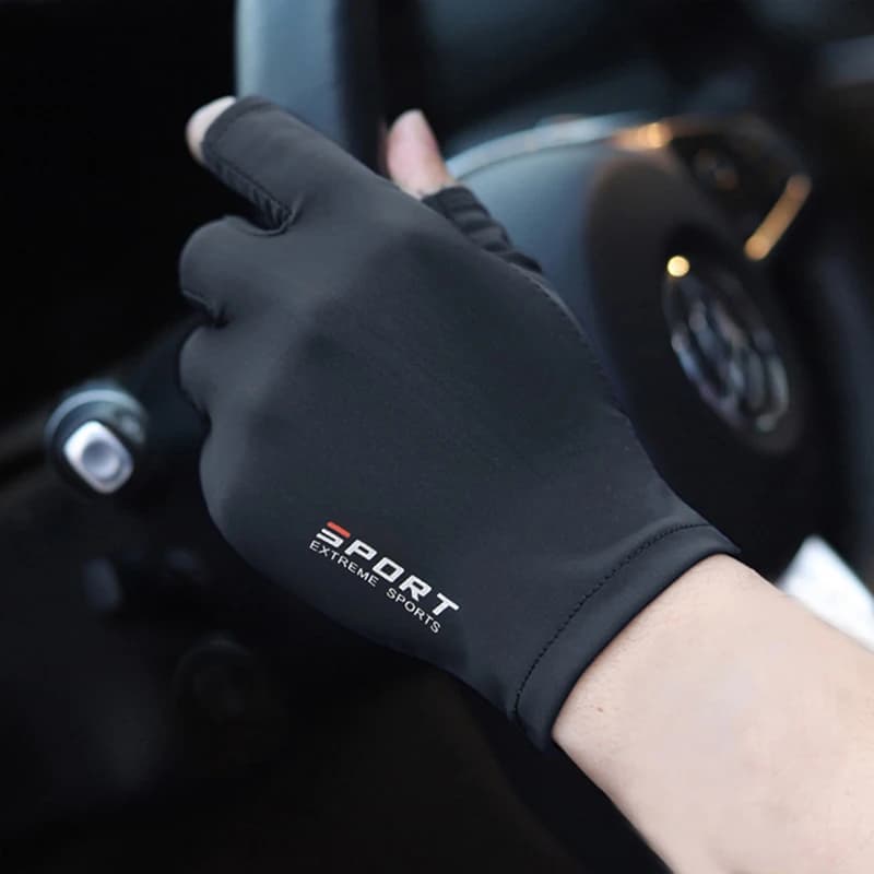 1 paio di guanti da pesca per sport all'aria aperta touch screen sottile equipaggiamento protettivo anti UV guanti da corsa per moto antiscivolo e traspiranti