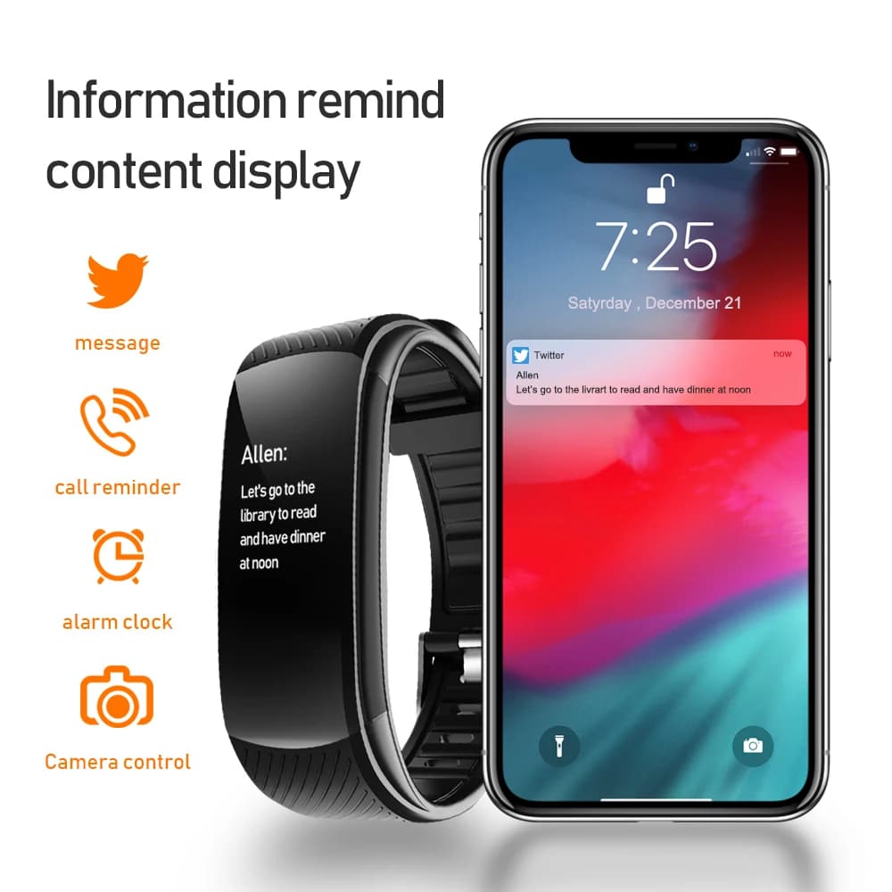 C5S Silicone Smart Bracelet Exercise Meter with Color Screen Smart Bracelet Heart Rate Blood Pressure Monitoring Blood Oxygen Health