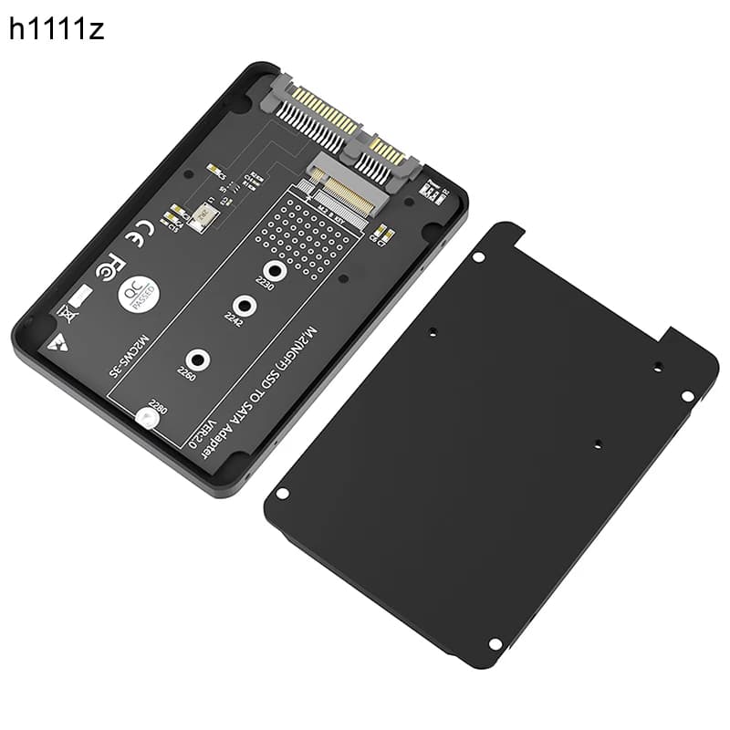 Custodia SSD M.2 SATA SSD B KEY to SATA3.0 convertitore adattatore da 2.5 pollici custodia in alluminio da 7mm scatola nera per SSD 2230 2242 2260 2280 M2