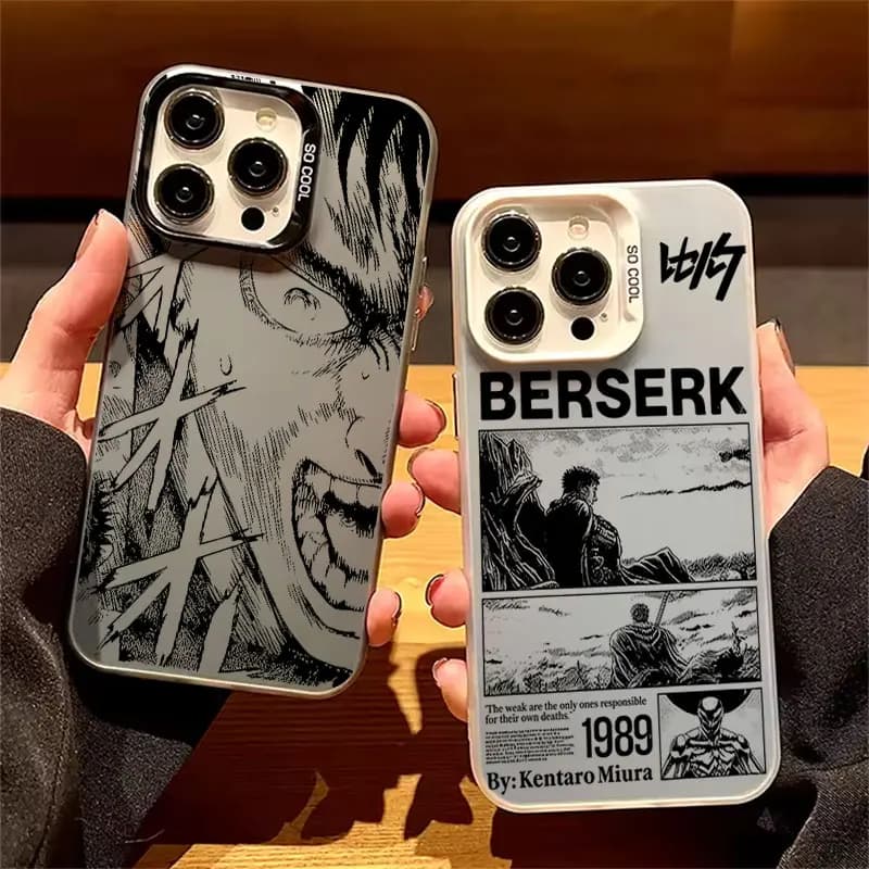 Cover per iPhone Apple 17 Air 16E 15 14 Plus 13 12 20 Pro Max Mini - Funda Berserk Guts Anime