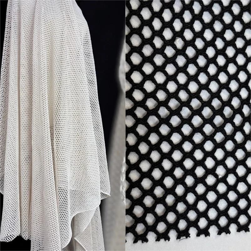 Tende in rete bianca Tessuto di cotone imitazione Materiale di design durevole ed elastico basso per borse per la biancheria Bagagli Scarpe Abbigliamento artigianale