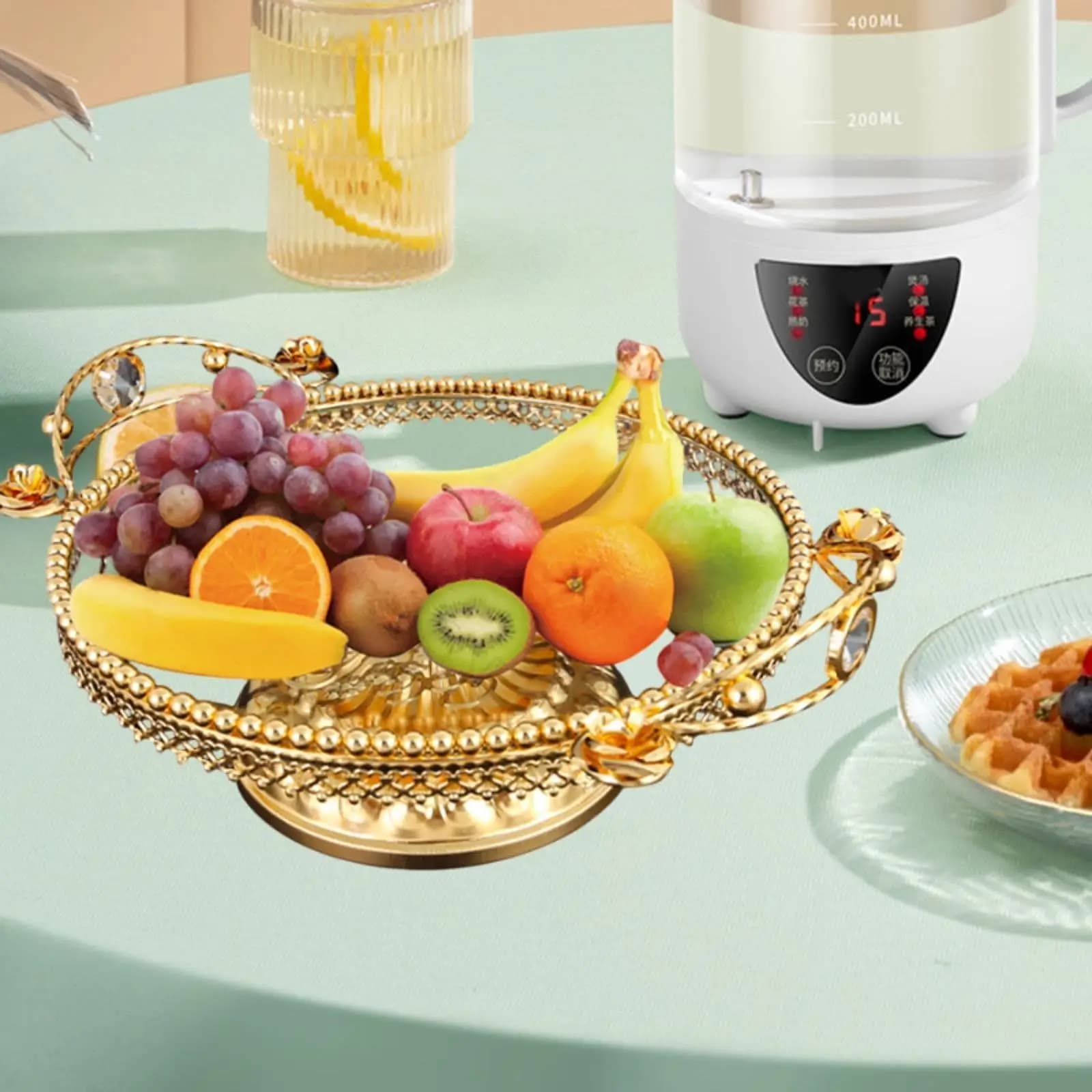 Piatto di frutta in vetro Vassoio di frutta secca Bancone della cucina Decorazioni per la casa Vassoio da dessert multiuso per snack per eventi nuziali