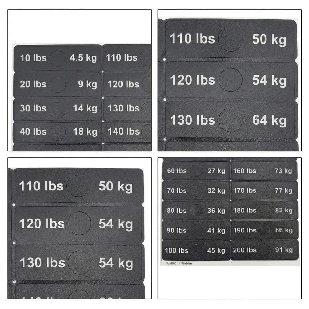 Plate Selection Stickers Fitness Equipment Labels For Weight Training For Weight Plates Weight Label Stickers For Gym Equipment