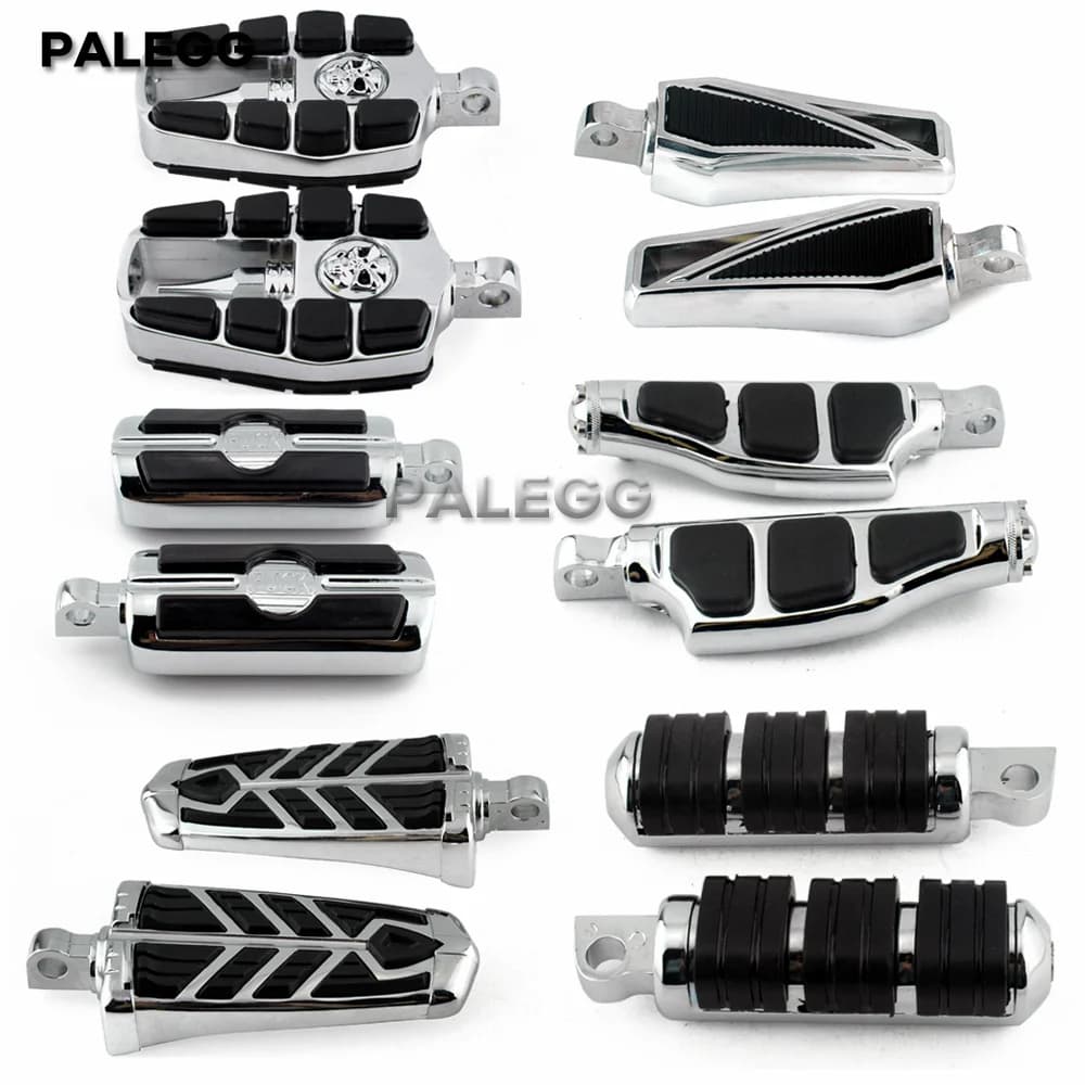 1 paio pedane moto passeggero pedana posteriore poggiapiedi per Harley Sportster Iron Touring Custom Dyna Fat Bob Softail Fat Boy