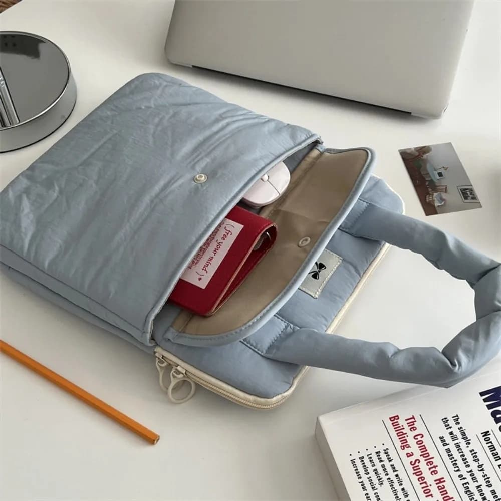 Elegante Borsa per Laptop da 11 Pollici Antiurto, Custodia Morbida Portatile, Borsa Casual Imbottita per Computer, per Scuola