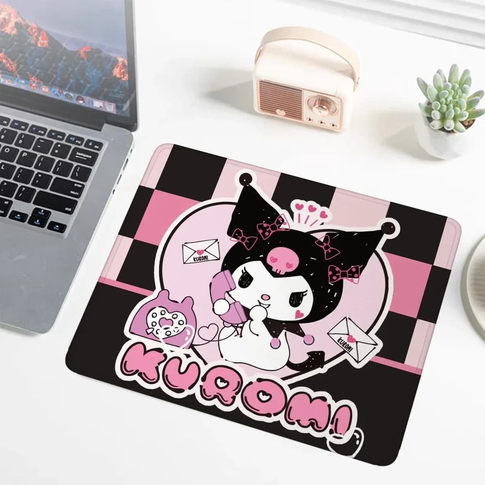 Kuromi Cartoon chess leather mouse pad for PC gaming accessories for computer Small mouse pad Sanrio Keyboard for players