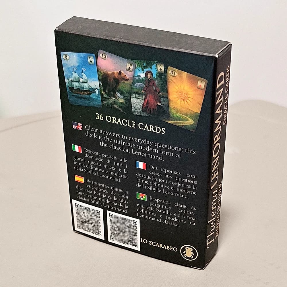Carte Oracolo Thelema Lenormand in Cartoncino Doppio-Goffrato 9*6cm, 36 Carte Esoteriche per la Divinazione Quotidiana