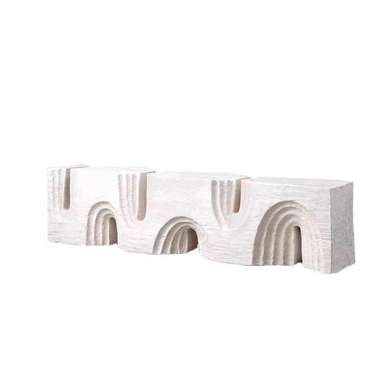 Sgabello eco di design dalla forma speciale FRP, striscia antivento wabi-sabi creativa, pendolo geometrico ondulato artistico